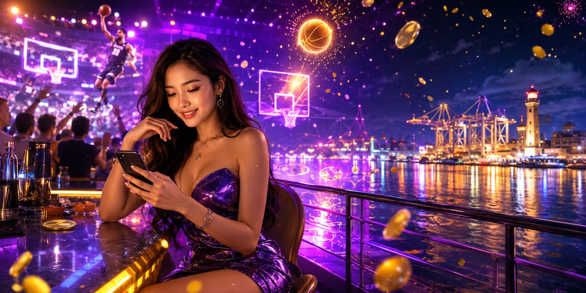 Bầu không khí cá cược bóng rổ với đèn neon sôi động tại Vũng Tàu về đêm